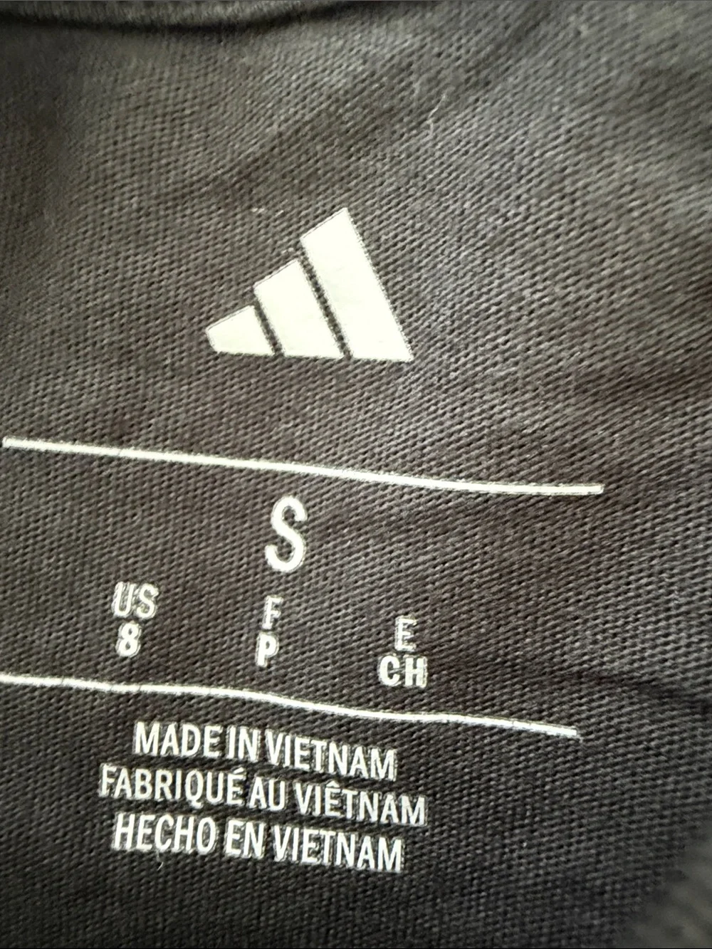 adidas Gray Short Sleeve Tee with White Logo and Stripes size s